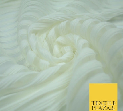 Blush Ivory Black Premium Corded Ribbed Striped Raised Net Stretch Dress Fabric