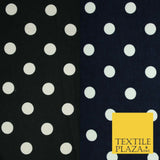 Black / Navy Blue 2cm Spot Polka Dot Winceyette Soft Brushed Cotton Print Fabric
