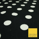 Black / Navy Blue 2cm Spot Polka Dot Winceyette Soft Brushed Cotton Print Fabric