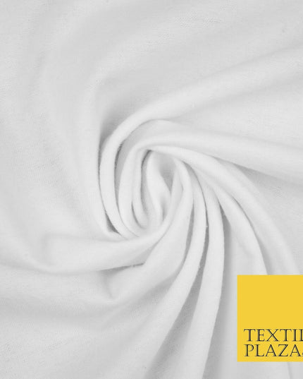 Plain White Cream Winceyette Soft 100% Brushed Cotton Fabric Flannel 59" Wide