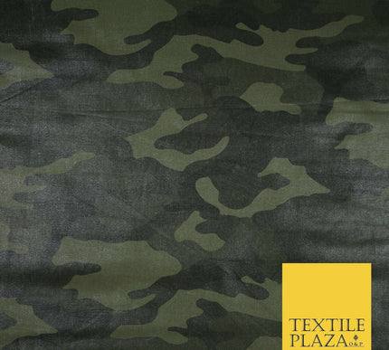 Green Woodland Camouflage Wax Coated Cotton Fabric Army Military Material 4003