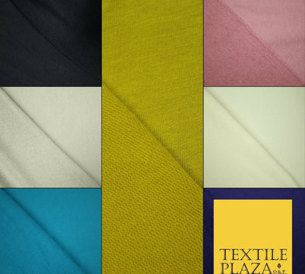 Plain French Cotton Terry Loop Back Jersey Dress Fabric Knit Material 68" Wide