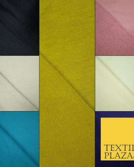 Plain French Cotton Terry Loop Back Jersey Dress Fabric Knit Material 68" Wide