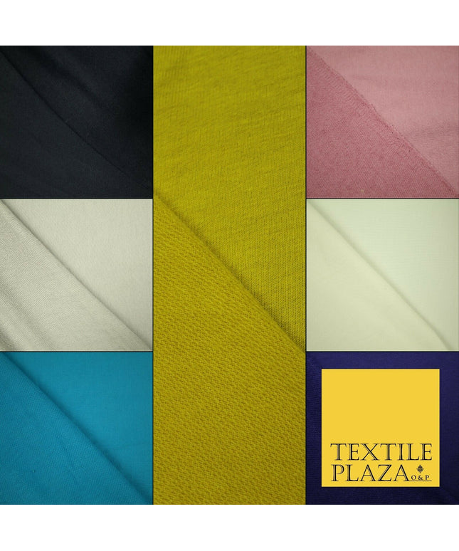 Plain French Cotton Terry Loop Back Jersey Dress Fabric Knit Material 68" Wide