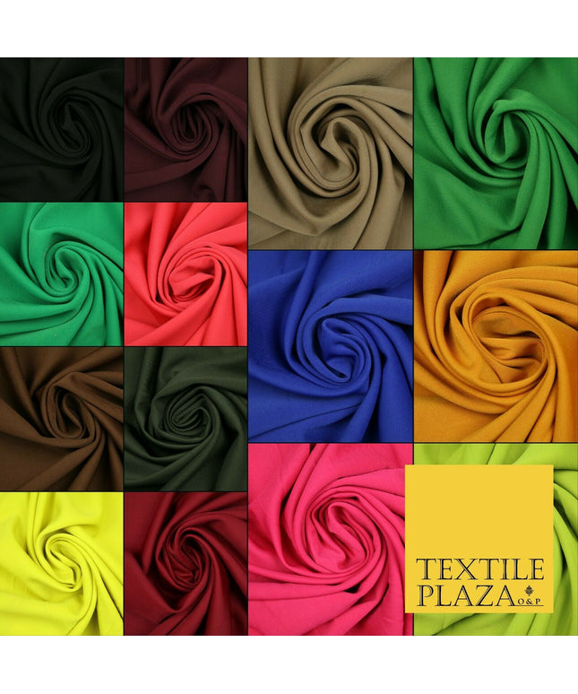 Premium Plain SCUBA Crepe Stretch Fabric Jersey Spandex Material 62" Wide