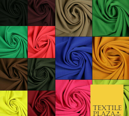 Premium Plain SCUBA Crepe Stretch Fabric Jersey Spandex Material 62" Wide