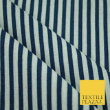 Navy Blue Red 5mm Bengal Candy Stripes Lines Printed 100% Cotton Linen Fabric60"