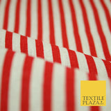 Navy Blue Red 5mm Bengal Candy Stripes Lines Printed 100% Cotton Linen Fabric60"