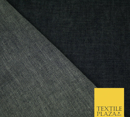 7oz Dark Indigo Blue Plain 100% Cotton DENIM Fabric Skirts Jeans Craft 60" 4180