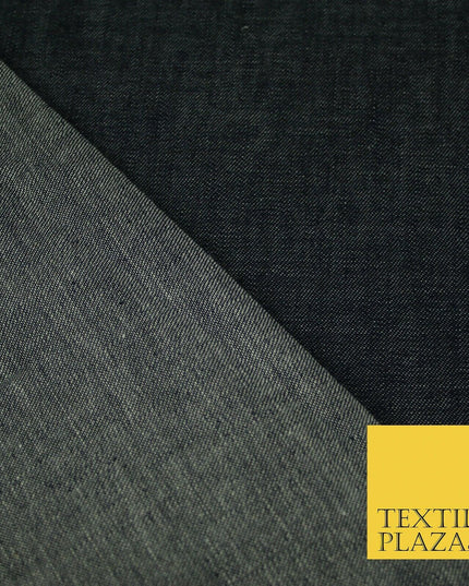7oz Dark Indigo Blue Plain 100% Cotton DENIM Fabric Skirts Jeans Craft 60" 4180