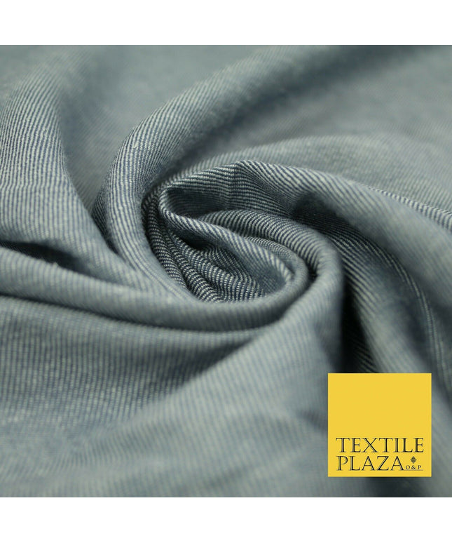 6oz Washed Light Blue 100% Cotton DENIM Fabric Skirts Jeans Dress Craft 55" 4182