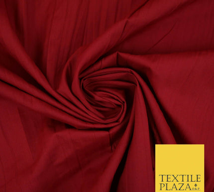CHERRY RED Creased Crinkle Polycotton Fabric Crushed Craft Dress 53" Wide 4154