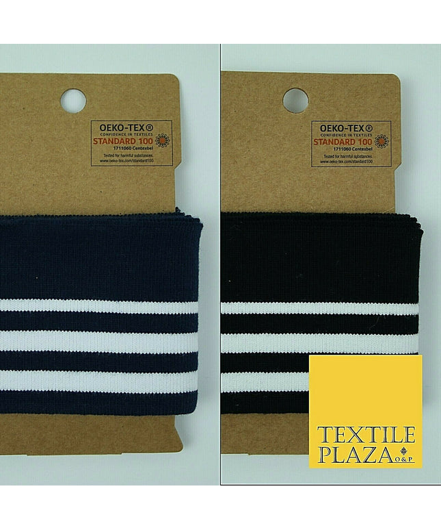 Readymade Striped CUFFING - OEKO-TEX - RIBBED KNIT Jersey Stretch Dress Fabric