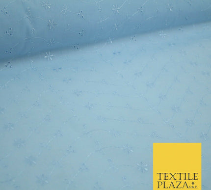 Premium 3 Hole Flower BRODERIE ANGLAISE Cotton Dress Christening Eyelet Fabric