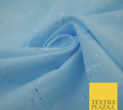 Premium 3 Hole Flower BRODERIE ANGLAISE Cotton Dress Christening Eyelet Fabric