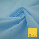 Premium 3 Hole Flower BRODERIE ANGLAISE Cotton Dress Christening Eyelet Fabric