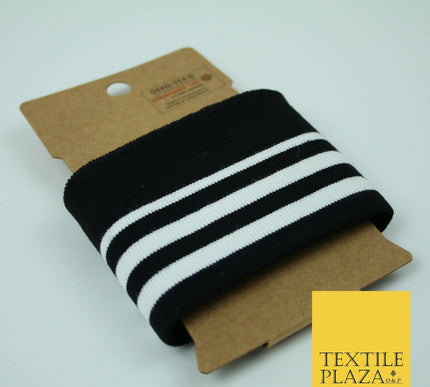 Readymade Striped CUFFING - OEKO-TEX - RIBBED KNIT Jersey Stretch Dress Fabric