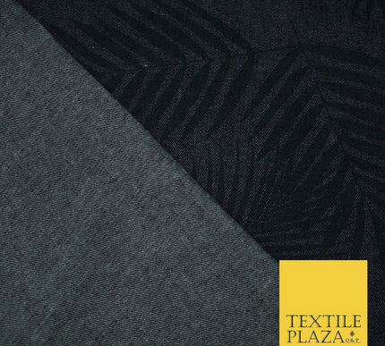 7oz Tropical Leaves Blue 100% Cotton DENIM Fabric Skirts Jeans Craft 60" 4181