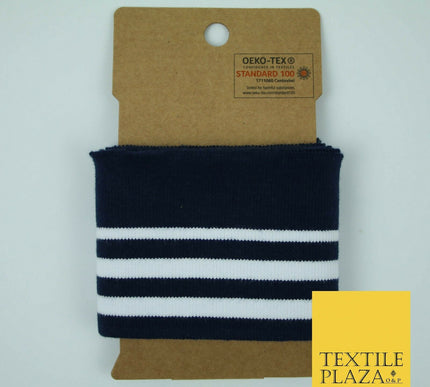 Readymade Striped CUFFING - OEKO-TEX - RIBBED KNIT Jersey Stretch Dress Fabric