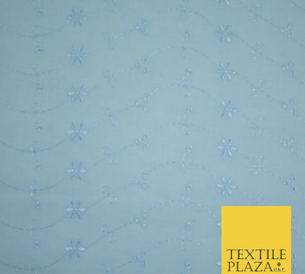 Premium 3 Hole Flower BRODERIE ANGLAISE Cotton Dress Christening Eyelet Fabric