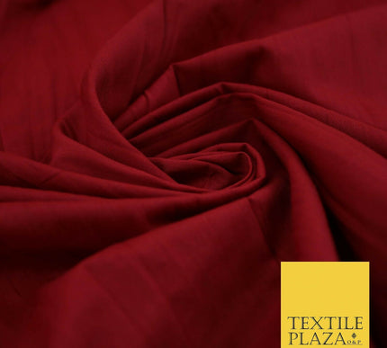 CHERRY RED Creased Crinkle Polycotton Fabric Crushed Craft Dress 53" Wide 4154
