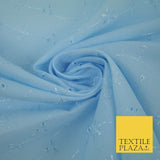 Premium 3 Hole Flower BRODERIE ANGLAISE Cotton Dress Christening Eyelet Fabric