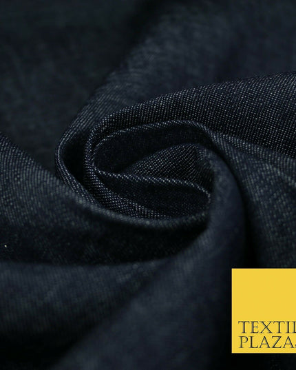7oz Dark Indigo Blue Plain 100% Cotton DENIM Fabric Skirts Jeans Craft 60" 4180