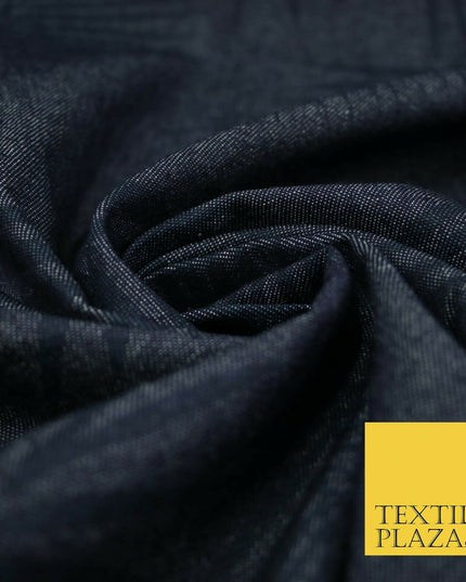 7oz Tropical Leaves Blue 100% Cotton DENIM Fabric Skirts Jeans Craft 60" 4181