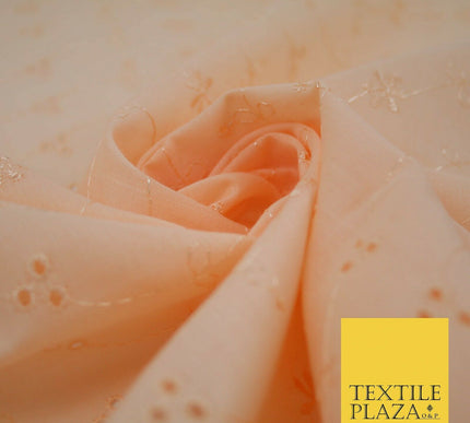 Premium 3 Hole Flower BRODERIE ANGLAISE Cotton Dress Christening Eyelet Fabric