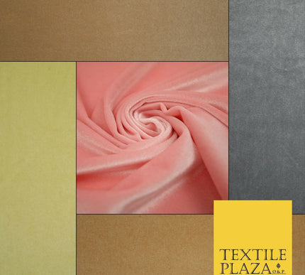 Pastel Soft Plain Velvet Velour Fabric Stretch Spandex Material - 58" 5 Colours