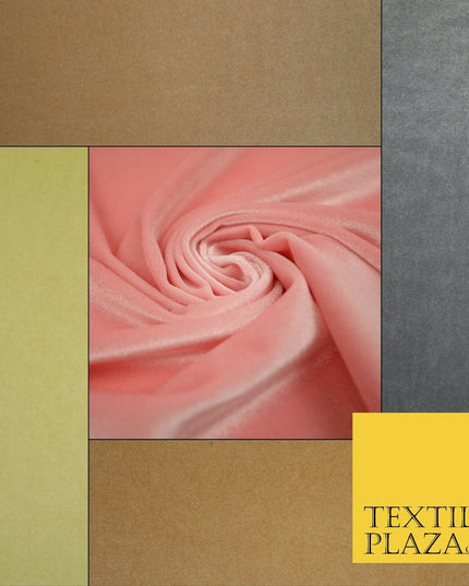 Pastel Soft Plain Velvet Velour Fabric Stretch Spandex Material - 58" 5 Colours