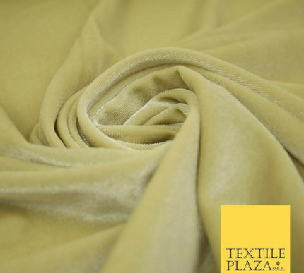 Pastel Soft Plain Velvet Velour Fabric Stretch Spandex Material - 58" 5 Colours