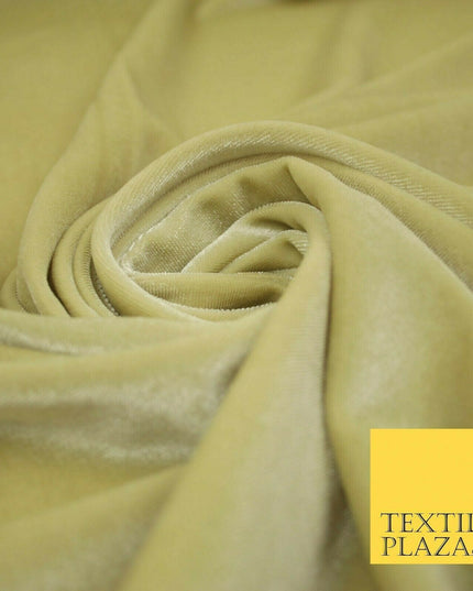 Pastel Soft Plain Velvet Velour Fabric Stretch Spandex Material - 58" 5 Colours