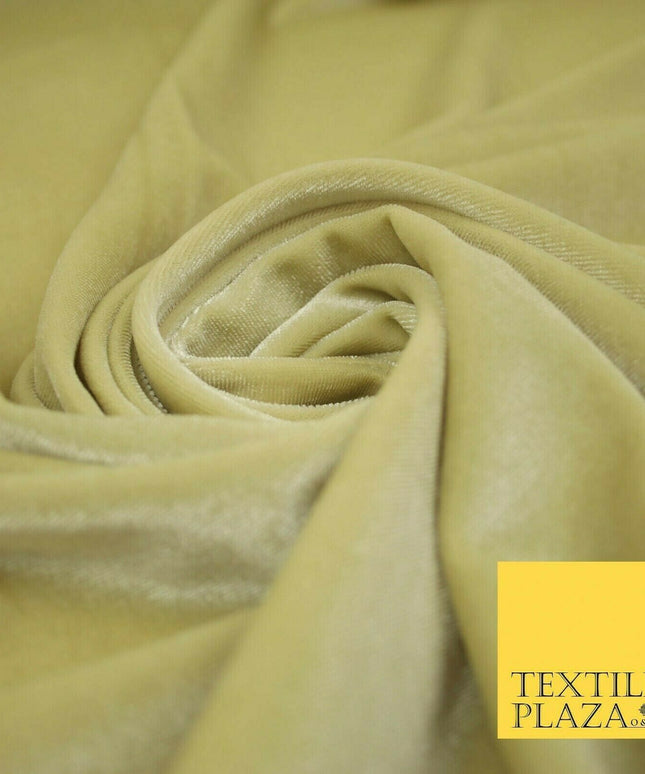 Pastel Soft Plain Velvet Velour Fabric Stretch Spandex Material - 58" 5 Colours