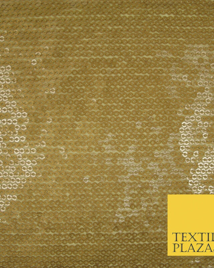 GOLD Gloss Matte Sequin Line Stripe Embroidered Georgette Fabric 3 COLOURS 37"
