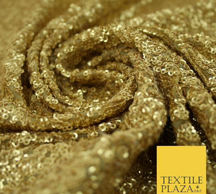 GOLD Intense Textured Matte Sequin Embroidered Georgette Fabric 4 SHADES 36"Wide