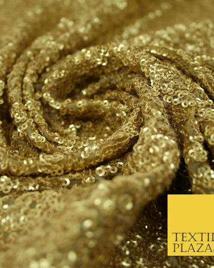 GOLD Intense Textured Matte Sequin Embroidered Georgette Fabric 4 SHADES 36"Wide