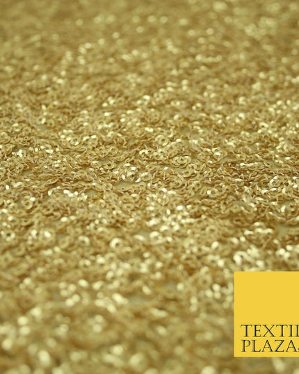 GOLD Intense Textured Matte Sequin Embroidered Georgette Fabric 4 SHADES 36"Wide