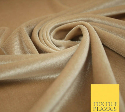 Pastel Soft Plain Velvet Velour Fabric Stretch Spandex Material - 58" 5 Colours