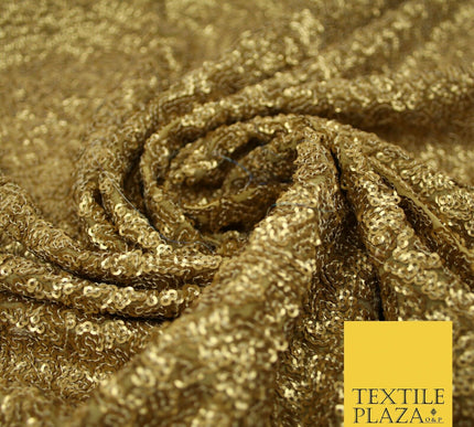 GOLD Intense Textured Matte Sequin Embroidered Georgette Fabric 4 SHADES 36"Wide