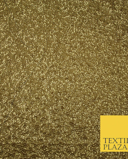 GOLD Intense Textured Matte Sequin Embroidered Georgette Fabric 4 SHADES 36"Wide