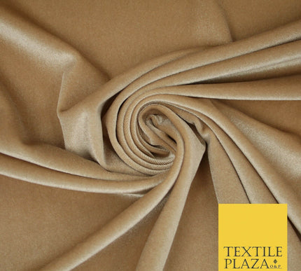 Pastel Soft Plain Velvet Velour Fabric Stretch Spandex Material - 58" 5 Colours