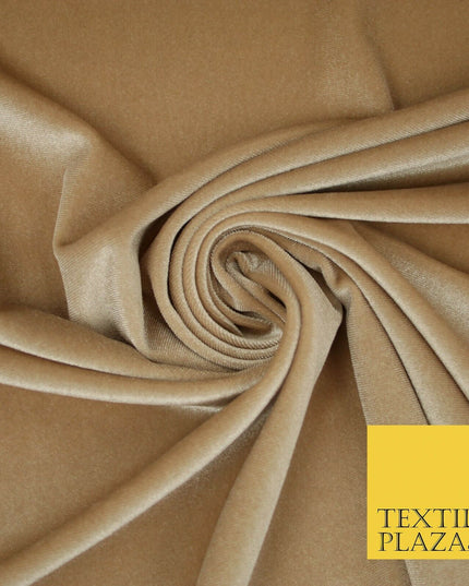Pastel Soft Plain Velvet Velour Fabric Stretch Spandex Material - 58" 5 Colours