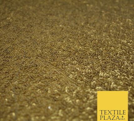 GOLD Intense Textured Matte Sequin Embroidered Georgette Fabric 4 SHADES 36"Wide