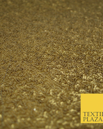 GOLD Intense Textured Matte Sequin Embroidered Georgette Fabric 4 SHADES 36"Wide