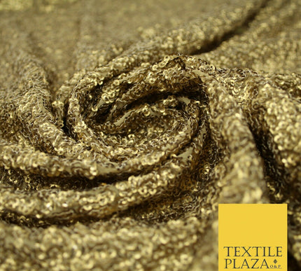 GOLD Intense Textured Matte Sequin Embroidered Georgette Fabric 4 SHADES 36"Wide