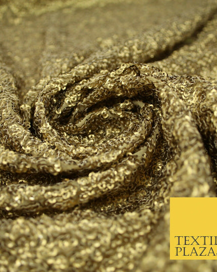 GOLD Intense Textured Matte Sequin Embroidered Georgette Fabric 4 SHADES 36"Wide