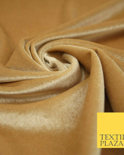 Pastel Soft Plain Velvet Velour Fabric Stretch Spandex Material - 58" 5 Colours