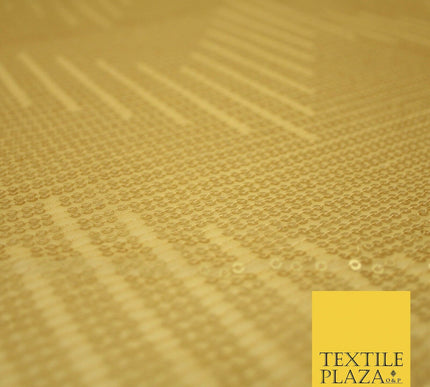 GOLD Gloss Matte Sequin Line Stripe Embroidered Georgette Fabric 3 COLOURS 37"