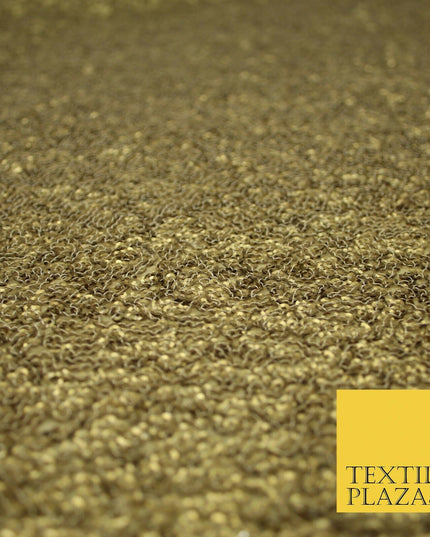 GOLD Intense Textured Matte Sequin Embroidered Georgette Fabric 4 SHADES 36"Wide